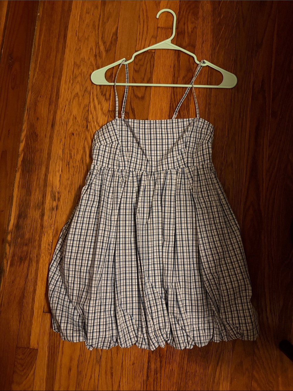 Abercrombie plaid babydoll bubble hem mini dress small petite